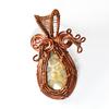 Natural Coral Pendant 89.7 ct Fossil Copper Wire Wrapped Oval Shape Gemstone Jewelry Gift