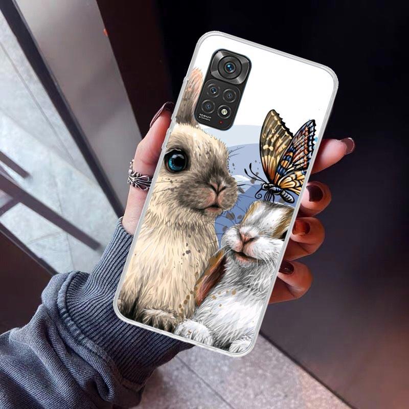 Милый Чехол для Телефона с Кроликами для Xiaomi Redmi Note 15 14 14S 13 12 12S 11 Pro Plus 11E 11T 11S 10S 5G Мягкий Чехол Fundas Re