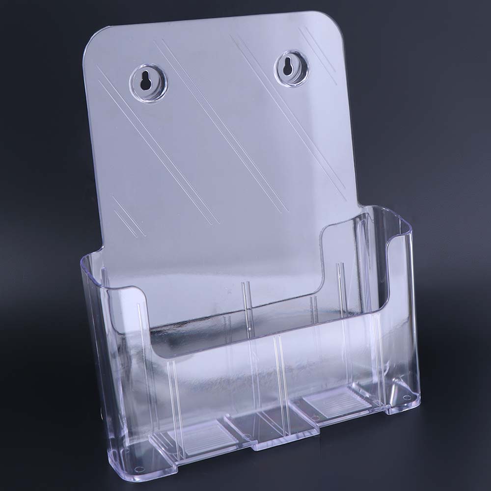 Multifunction A4 Size Brochure Holder Plastic Non-slip Filing Magazine Rack Modern Style Clear Flyer Display Stand Bookcase