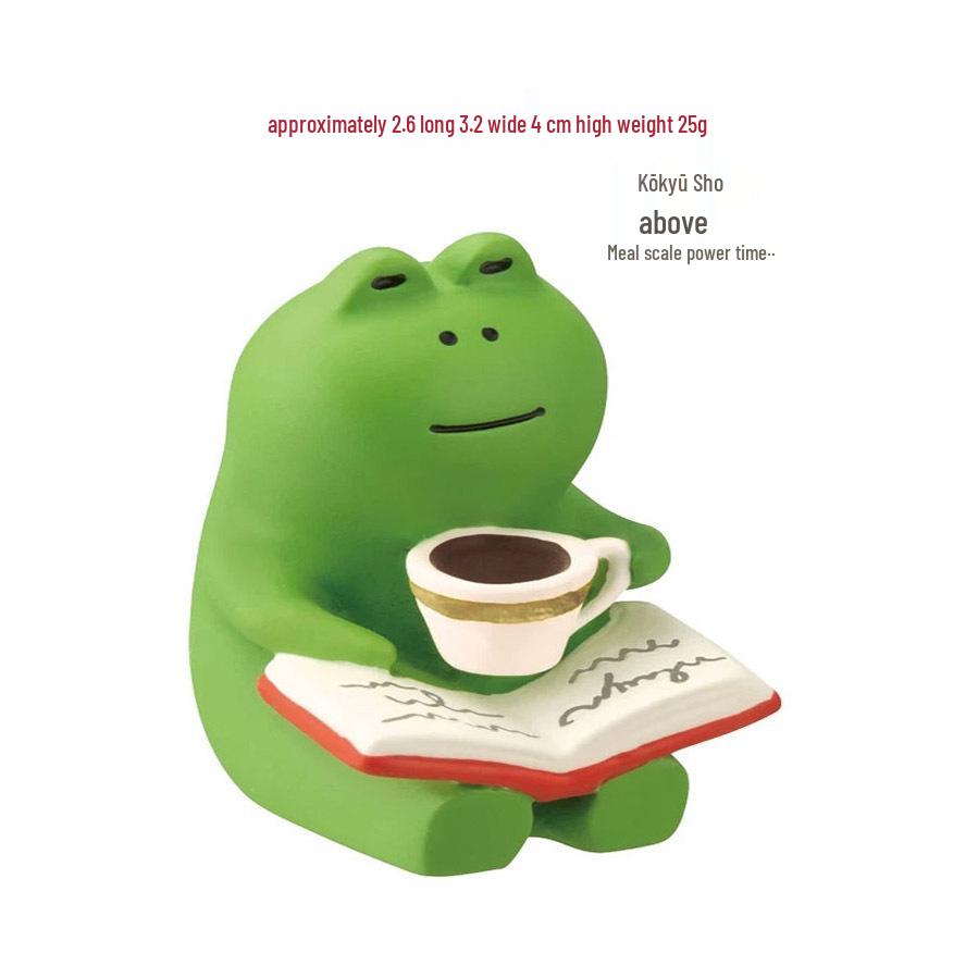 Handmade Miniature Wooden Frog Rocking Chair Ornament - DIY Decorative Accessory