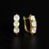 925 Silver Opal Ring Earrings Jewelry Set Natural Gems Fine Jewelry Heart Shape Design 18k Gold Yellow Plating Jewelry for Women