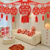 DIY Chinese Marriages Hanging Banner Chinese Style Wedding Room Sticker  New Year Party Decorations