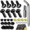 BGGTMO Black License Plate Screws- Stainless Steel Plate Mounting Hardware For Car Tag Frame, Anti-Theft Security Self-Tapping Screws Fit Front