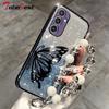 Браслет-чехол с лазерной бабочкой и блестками для Samsung Galaxy A05 A05S A04 A04E A04S A03S A02S A03 Core A02 Силиконовый чехол