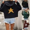 Women's Pullover Hooded Sweater Long Sleeve Five-pointed Star
