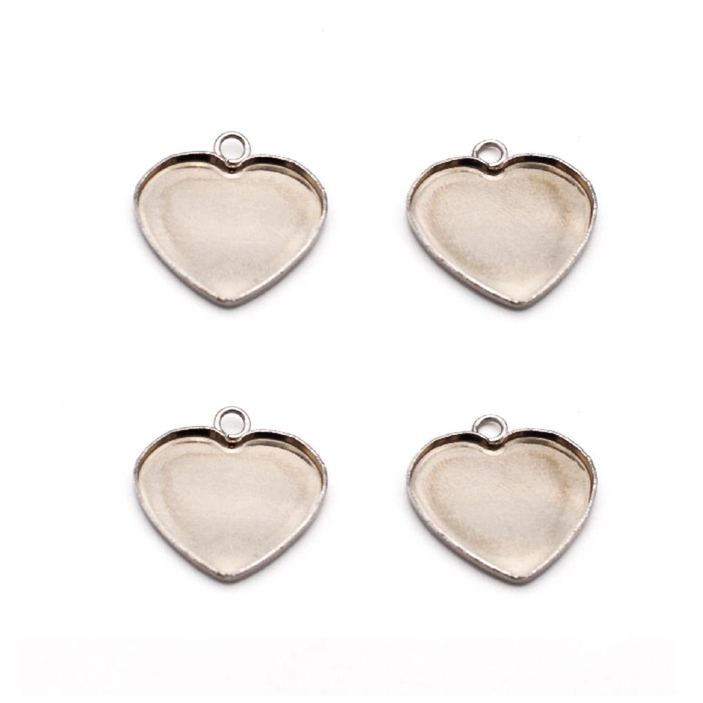 100 шт. Подвеска Сердце Кабошон Основа Лоток Безель Подвески Сделай сам Романтичный Киноварь Повседневный Женский Аксессуары для Девочек
