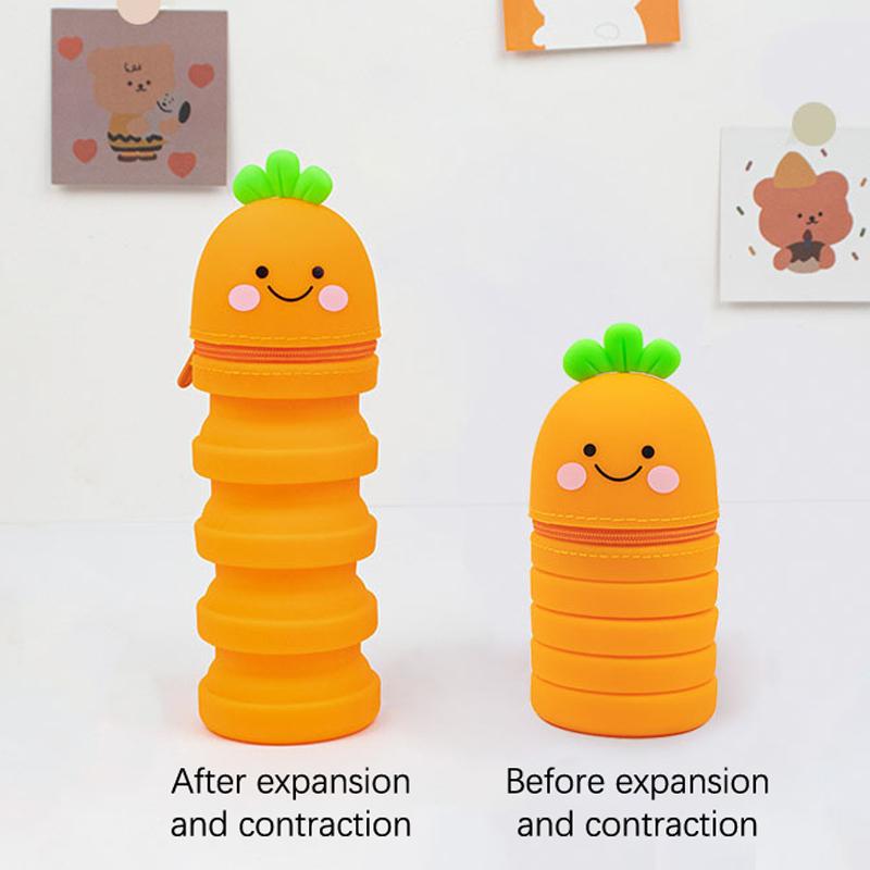 Мультяшный милый силиконовый пенал настольный органайзер креативный складной выдвижной контейнер для ручек канцелярские принадлежности сумка для хранения подарки