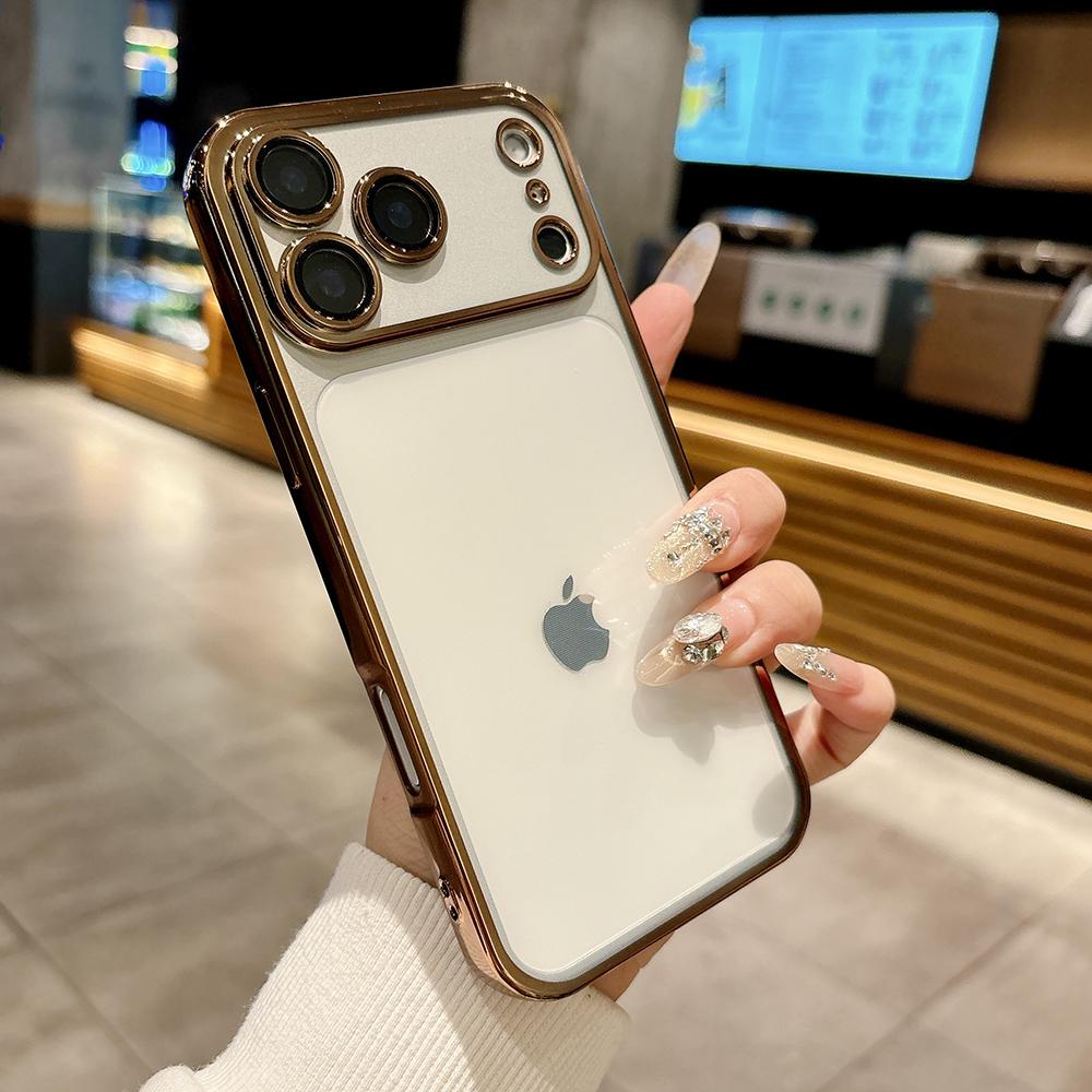 Plating Clear Phone Cases For For Iphone 17 16 1 Pro Max Camera Lens Protection Cover For For Iphone 14 13 Pro Max 17Pro Case