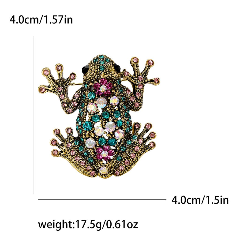 Креативный корсаж в виде животного в стиле ретро со стразами в виде лягушки, брошь высокого класса, модная одежда, аксессуары, булавка