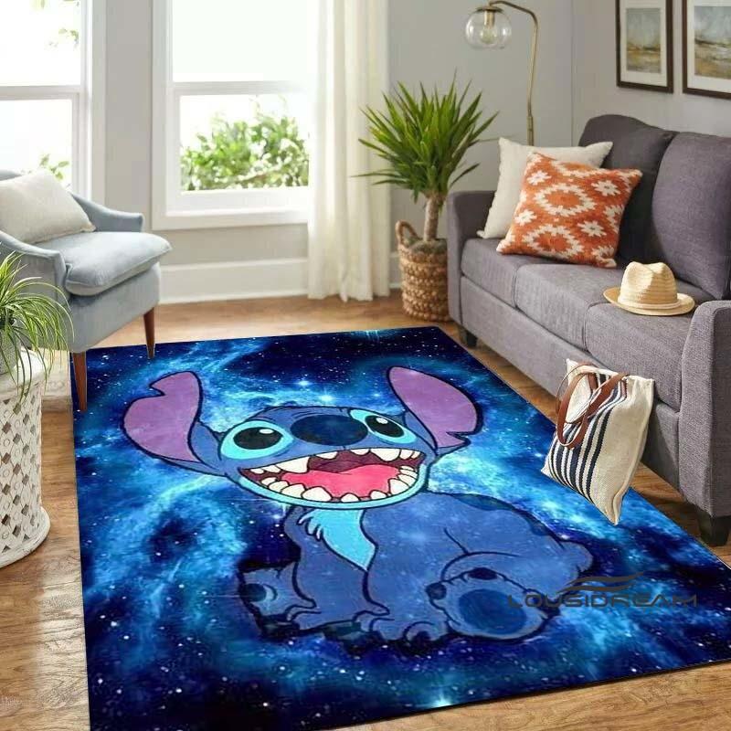 Personalized name-customized rug, "Stitch" print, suitable for living rooms, bedrooms, large-sized soft rug, home décor, sofa
