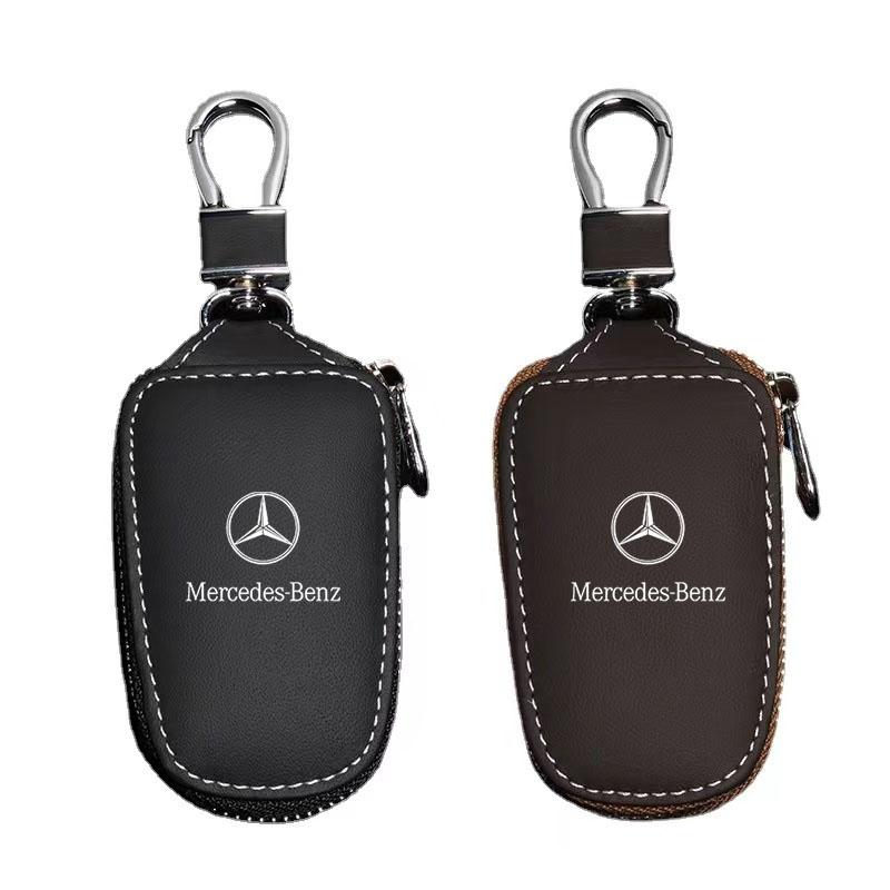 EJK4 2025 Hot For Benz Leather Car Remote Key Case Cover Shell Keychain Protect for Benz AMG W206 W205 W211 W212 W201 W210 W168 W220