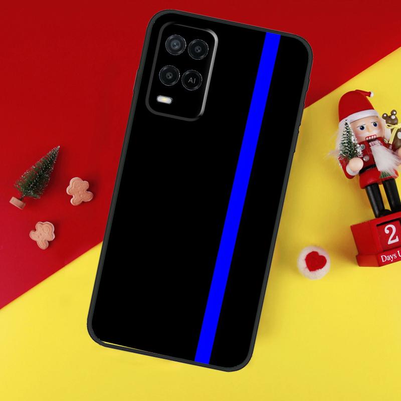 Тонкий чехол-флаг 'Синяя линия' в полицейском стиле для Oppo A94 A74 A54 A60 A40 A80 A16 A76 A96 A98 A58 A78 A18 A38 A57 A17 A15 A5 A6 Pro