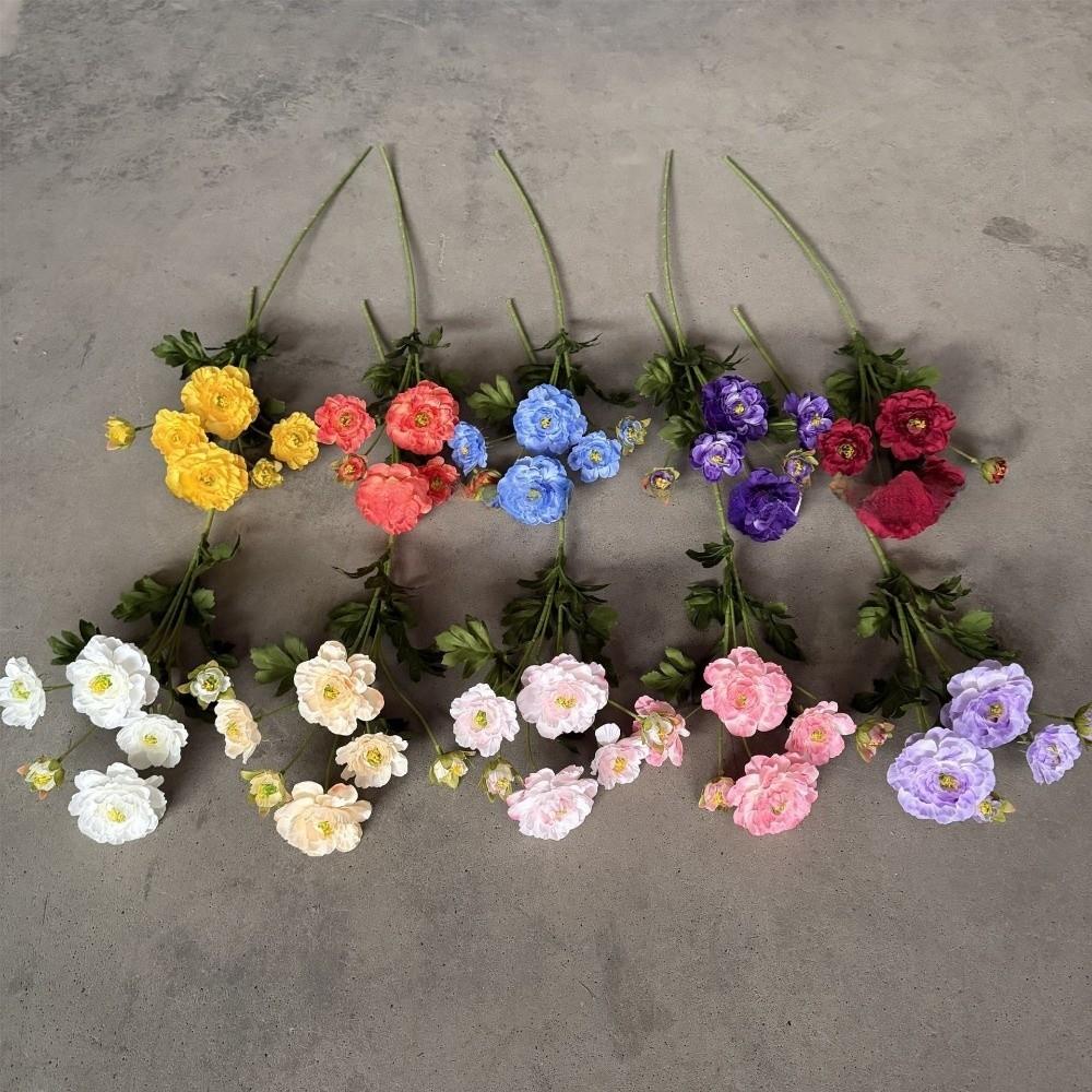 6 Heads Fake Flower with Buds Artificial Faux Plants Peony Artificial Flower Wedding Decoration