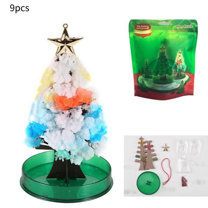 Причудливая 15-сантиметровая бумажная волшебная рождественская елка, красочный кристалл, растущая детская игрушка, подарок