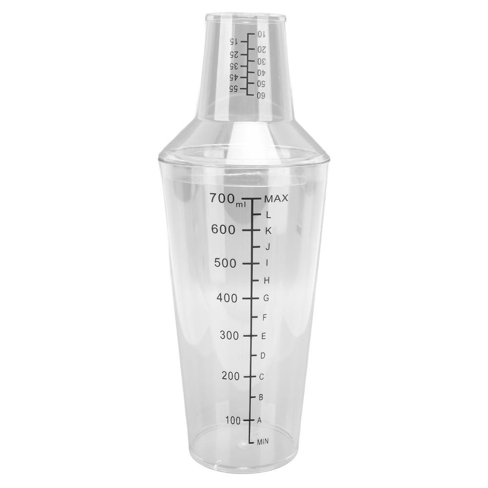 Clear Plastic Cocktail Shaker Set Spill Prevent Design Measuring Jigger Set Beverage Mixing