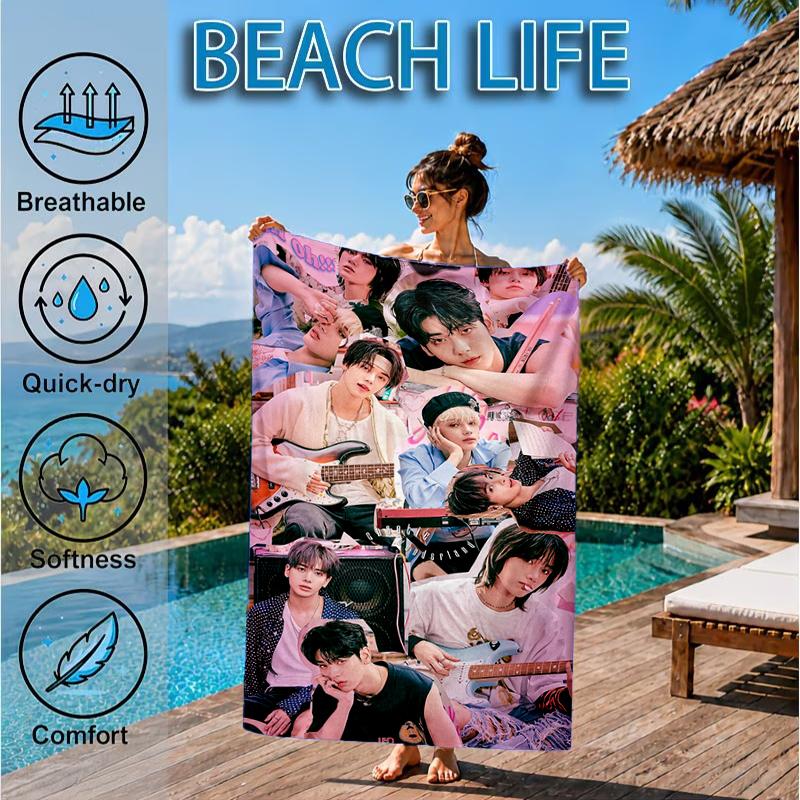 K-pop Group Stray Beach Towel, Microfiber Beach Towel, Perfect For Pool, Beach, Travel, Home Decor Beach Party Fan gifts