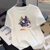 VEZFAA Женские модные повседневные летние весенние блузки и рубашки с цветочным узором и коротким рукавом с круглым вырезом