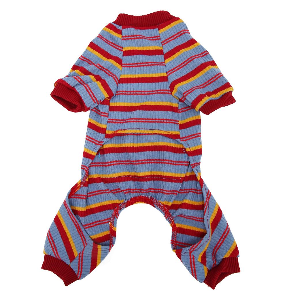 Striped Dog Pajamas Spring Stylish Classic Soft Breathable 4 Legged Pet Bodysuit for Small Medium