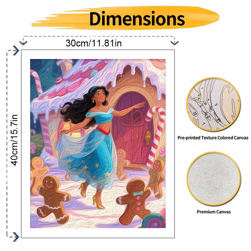 Disney Набор для рисования по номерам «Пряничный домик принцессы» Ручная роспись Декор для дома