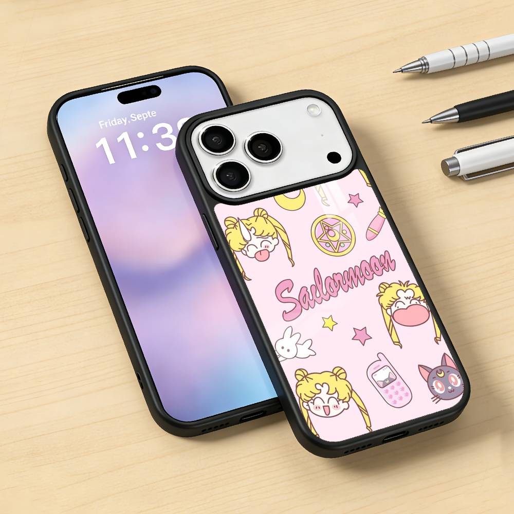 Kawayii cartoon S-Sailor Moon Phone Case For iPhone17,16,15,14,13,12,Pro,Max,Magnetic For Magsafe Wireless Charging