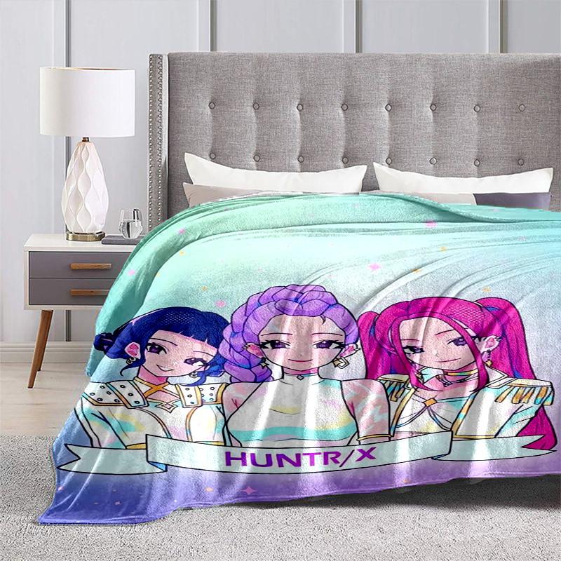 1pc HUNTR/X ArtworkCartoon Blanket,Portable Throw for Travel , All-Season Cozy Blanket,Ideal Gift for Christmas, BirthdaysPB072