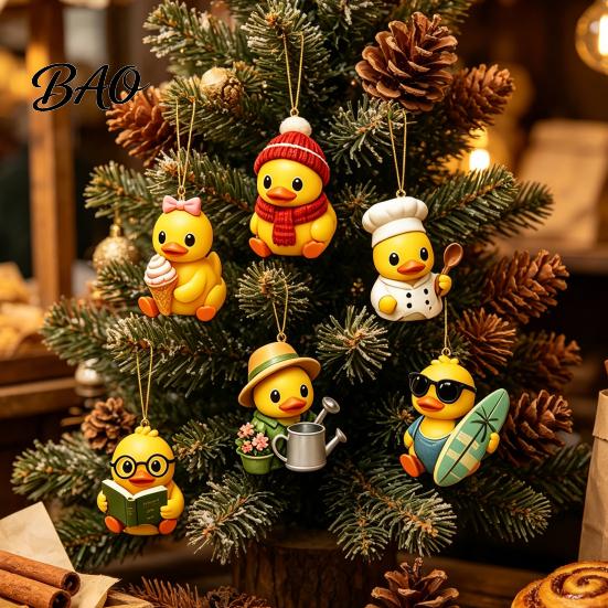 Cute Duck Toy Advent Calendar Calendar, 24-Day Christmas Countdown Box with Acrylic Fun for Kids Toy, Tree Hanging Decor, Holiday Gift Lovers December