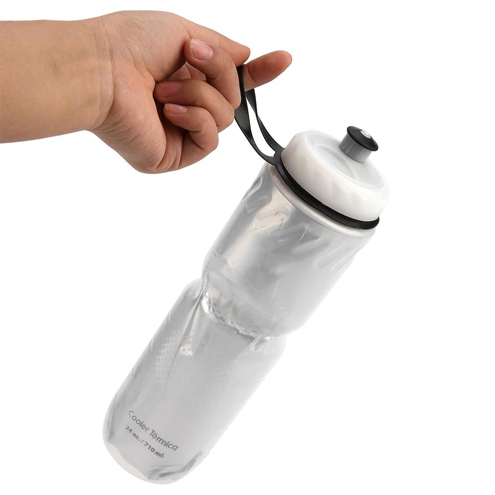 710ML Outdoor Dual Layer Thermal Keeping PE Sport Bottle Hot Cold Water (Silver)