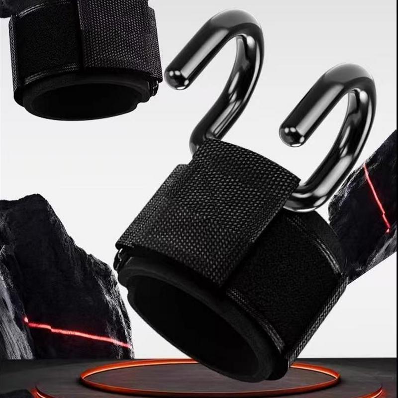Weight Lifting Hook Grips With Wrist Wraps Hand-Bar Wrist Strap Gym Fitness Wrist Support Lift Strap Pull-up Hook