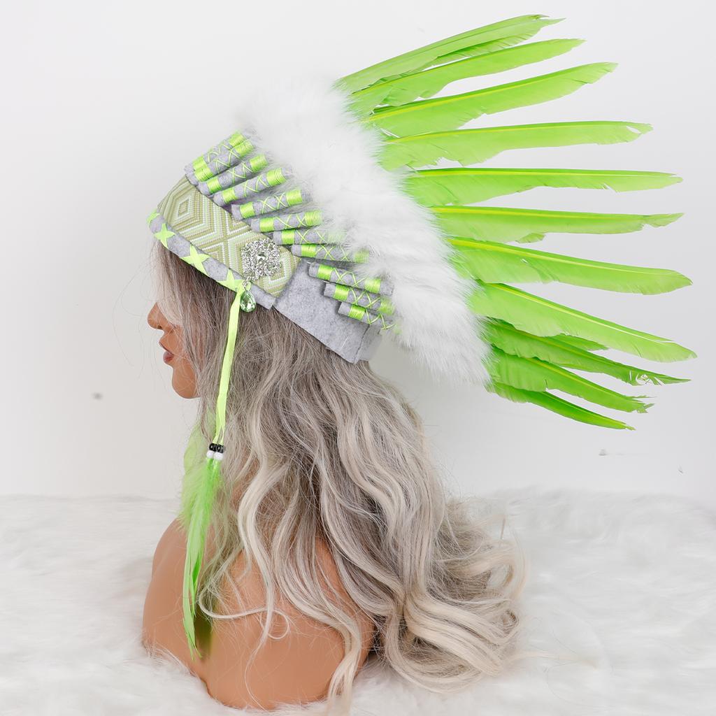 Handmade Soft Native American Style Indian Feather Headdress-Adjustable Custom Color Custom Size Comfortable Festivals Cosplay