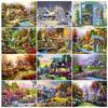 5D DIY Diamond Painting Landscape House Rhinestone Art Picture Full Round Diamond Embroidery Mosaic Home Decoration Gift
