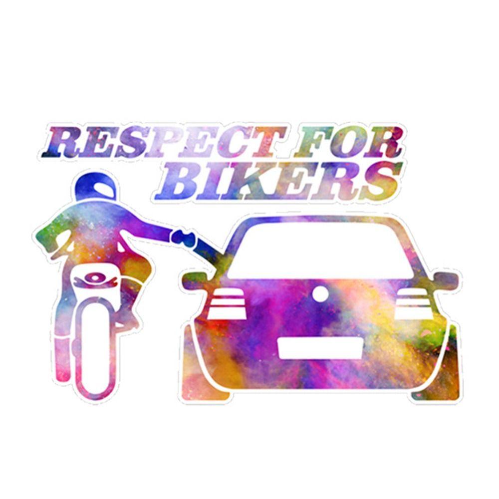 Pattern Cycling Decals Car Electricbike Scooter Motorcycle Decorative Sticker RESPECT FOR BIKERS