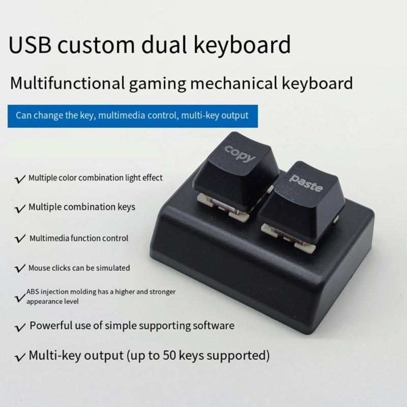 Механическая игровая USB-клавиатура с 2 настраиваемыми клавишами, цветной подсветкой, программируемые хот-свап клавиатурные блоки