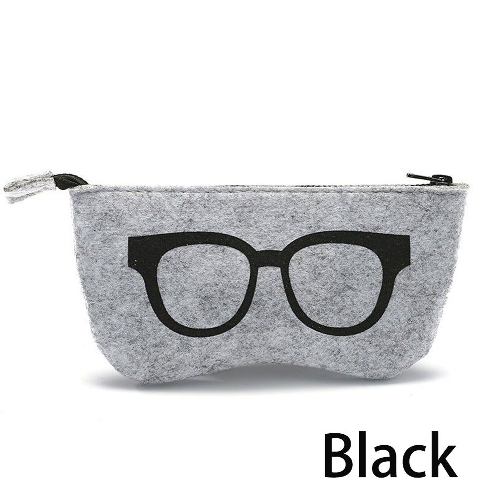 New Solid Storage Zipper Pouch Eye Glasses Bag Sunglasses Case Felt Box