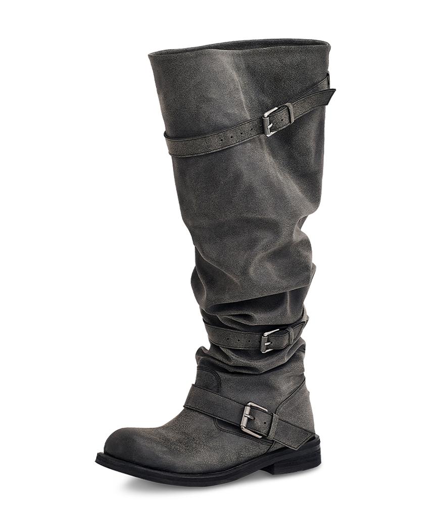 Negative Three Knee-High Slouchy Long Boots_Dusty Gray