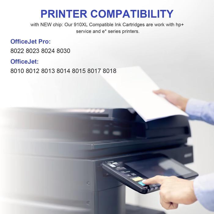 Cartouche d'encre - YONGER POUR ELLE - HP 912 XL - Multi-couleurs - Compatible - 55ml Noir