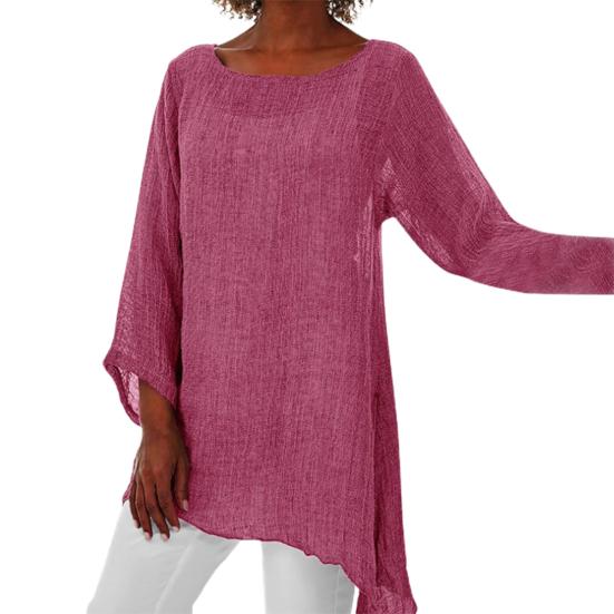 Удобная осенняя блузка, женская футболка с длинным рукавом, свободный топ