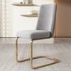 Velvet dining chair, set of 2, luxurious, lounge chair, diamond back design, with gold-colored metal support legs, gray [OLD SKU:WF317940AAG]
