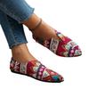 Женская обувь больших размеров, новая европейская и американская, с принтом, в цветовой гамме, низкая, на одной педали, кросс-модная, остроносая