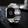 Дофаминовый ремешок для Apple Watch 9 8 7 6 5 4 SE UItra 2 Геометрический женский металлический эластичный браслет для iWatch 42 мм 40 38 41 49 45 44 мм