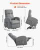 Power Lift Recliner Chair, Electric Lift Chair for Elderly, Infinite Position Adjustment, Linen Fabric, High-Resilience Foam, with Side Pockets,