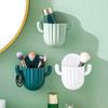 Toothbrush Holder Wall Self-adhesive Seamless Cactus Storage Rack Box Bathroom Organizer Shelf Mobile Phone Closet Organizer