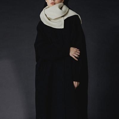 COURRI CREAM ANGIE DOUBLE FACED WOOL SCARF