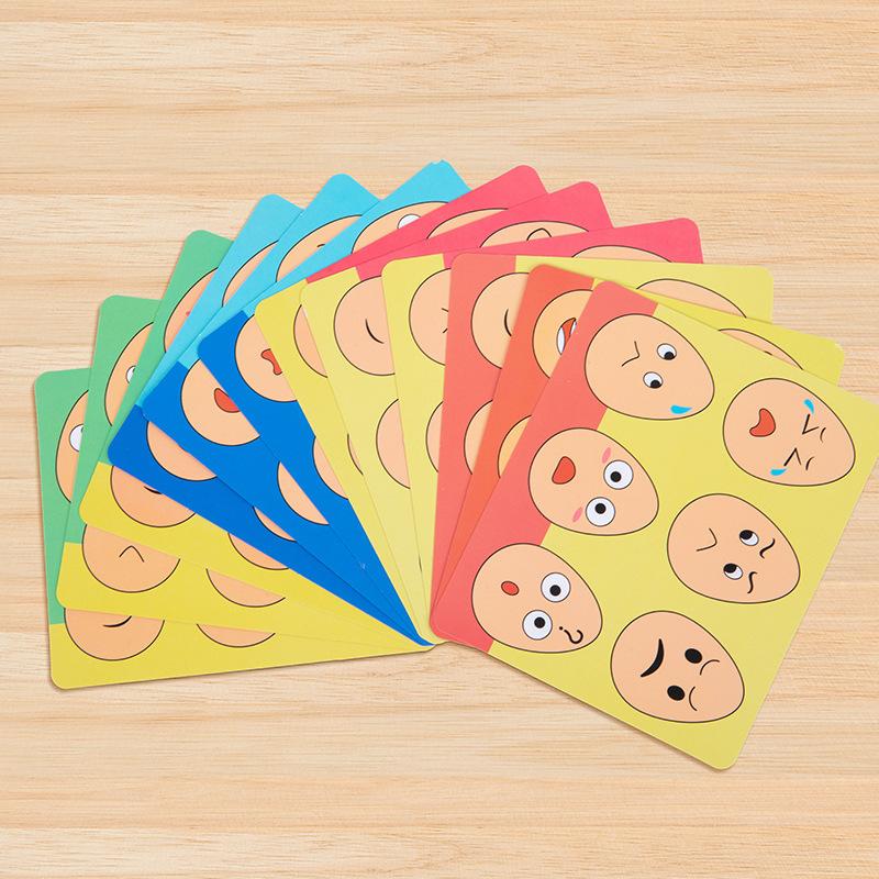 Wooden Children'S Early Education Fun Expression Egg Matching Game Children'S Concentration Training Interactive Educational Toys