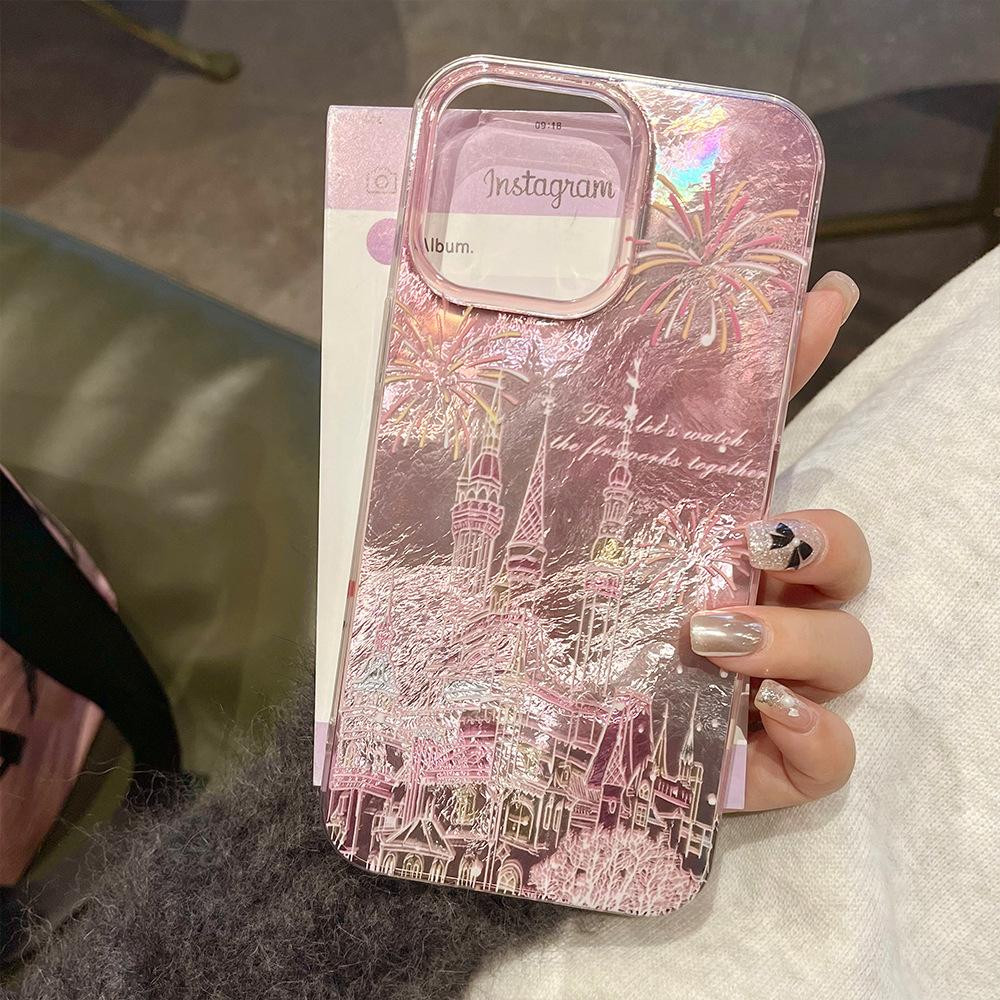Большое отверстие Подходит для 16pro Apple 11 Чехол для мобильного телефона с цепочкой Iphone15 Новогодний защитный чехол 14