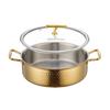 304 Stainless Steel Hammered Hot Pot, Three-Layer, Large Capacity, Induction Compatible Soup Pot with Divider