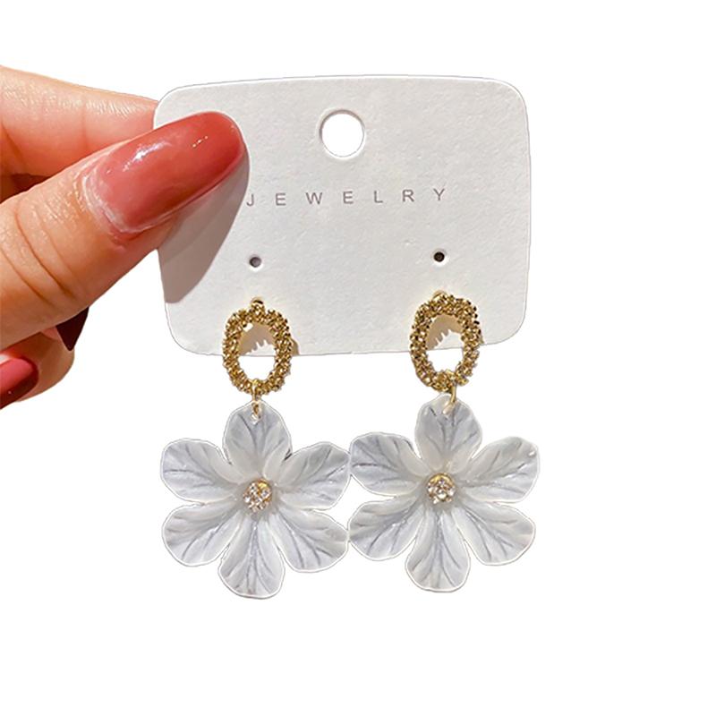 1 пара корейских сережек-цветков в стиле Ins, универсальные элегантные серьги-гвоздики для женщин, простые ювелирные изделия-подвески