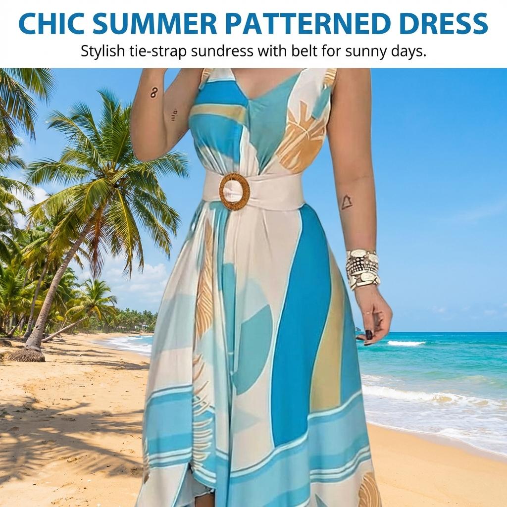 Women Dress With Belt Large Swing Slim Fit Long Skirt For Casual And Formal Occasions