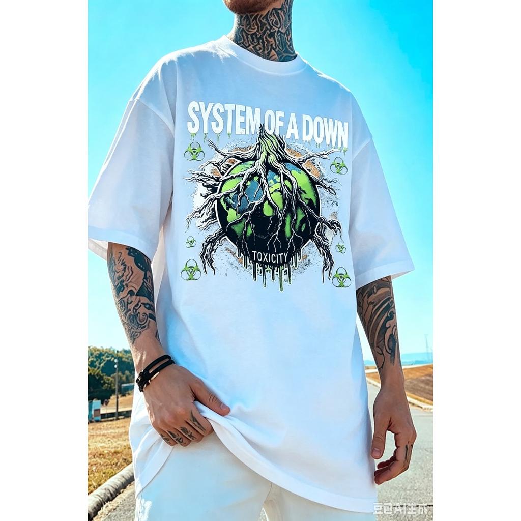 Rock Band System of A Down Print T-Shirt Women Men Oversized Y2k Short Sleeves Hip Hop Casual Loose Comfortable Female Male Clothing