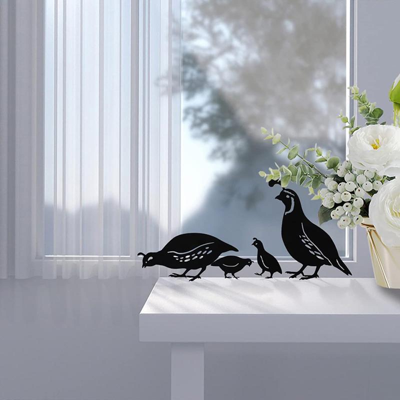 4 шт. Металлические перепела Садовые декоративные статуи Стоящие Металлические перепела Газонные скульптуры Украшения Металлические перепела Художественные скульптуры