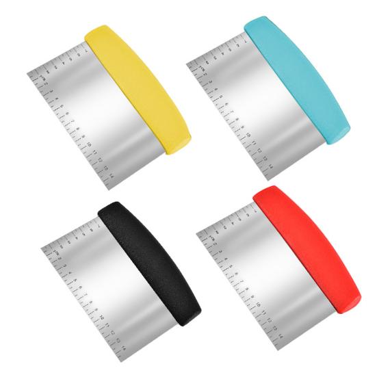 2 шт. Тесторезки с мерной шкалой Пищевая нержавеющая сталь Высокопрочный скребок без деформации Настольный скребок Инструмент для резки теста Скребок для теста